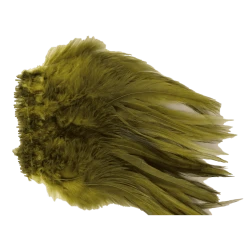 Hareline Dubbin Dyed Over White Strung Chinese Saddle Hackle