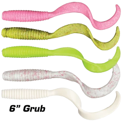 Soft Plastic Lures Fishbites Fight Club 6" Grub