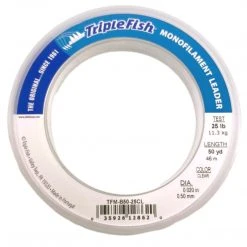 Triple Fish Monofilament Leader Wrist Spools - 50yds Clear Line And Leader