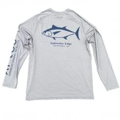 The Saltwater Edge Sun Protective Clothing SWE Bluefin Stencil Long Sleeve Performance Shirt - By Aftco