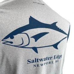 The Saltwater Edge Sun Protective Clothing SWE Bluefin Stencil Long Sleeve Performance Shirt - By Aftco