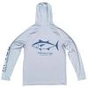 The Saltwater Edge SWE Bluefin Stencil Long Sleeve Performance Hoodie - By Aftco