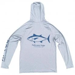 The Saltwater Edge SWE Bluefin Stencil Long Sleeve Performance Hoodie - By Aftco