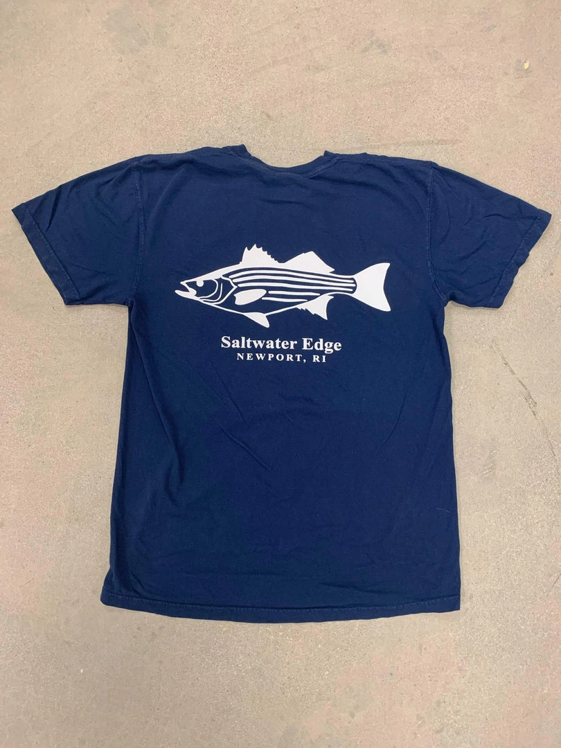The Saltwater Edge SWE Striped Bass Short Sleeve Navy 4 The Saltwater Edge SWE Striped Bass Short Sleeve Navy
